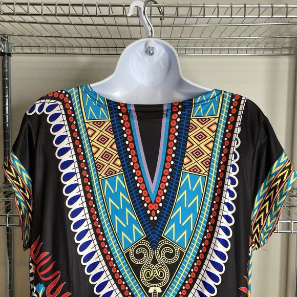 Jessica Taylor Women's Dashiki African‎ Print Caftan Dress Size XL Boho Artsy - Picture 9 of 10